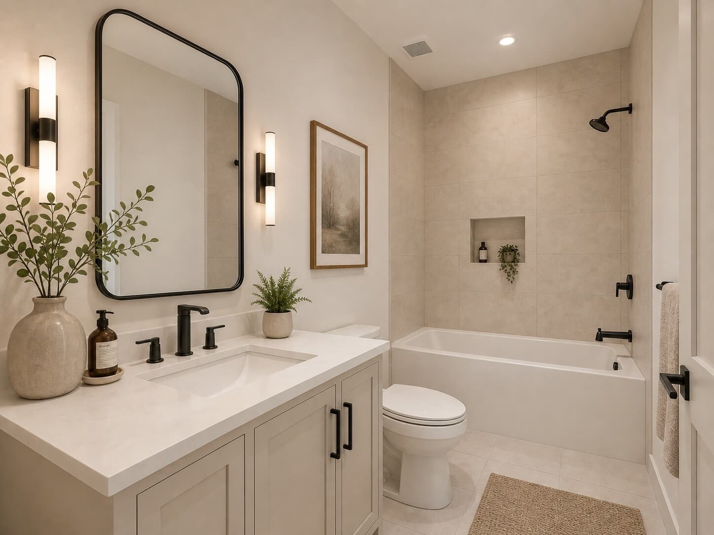 Clean bathroom concept with modern fixtures.